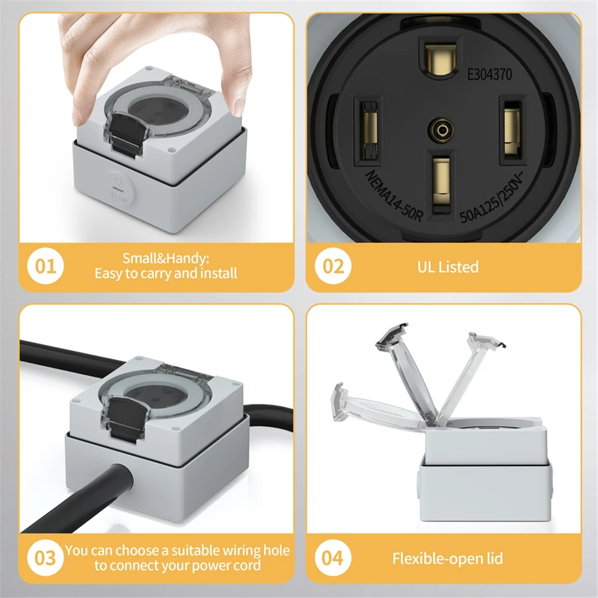 Outdoor Power Receptacle Box - Kotak Stopkontak Daya AT16 50Amp, 125/250Volt
