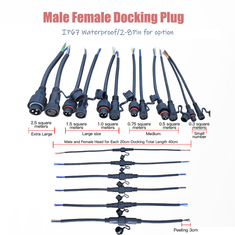 Extension Cord Outdoor - Konektor kabel LED tahan air luar