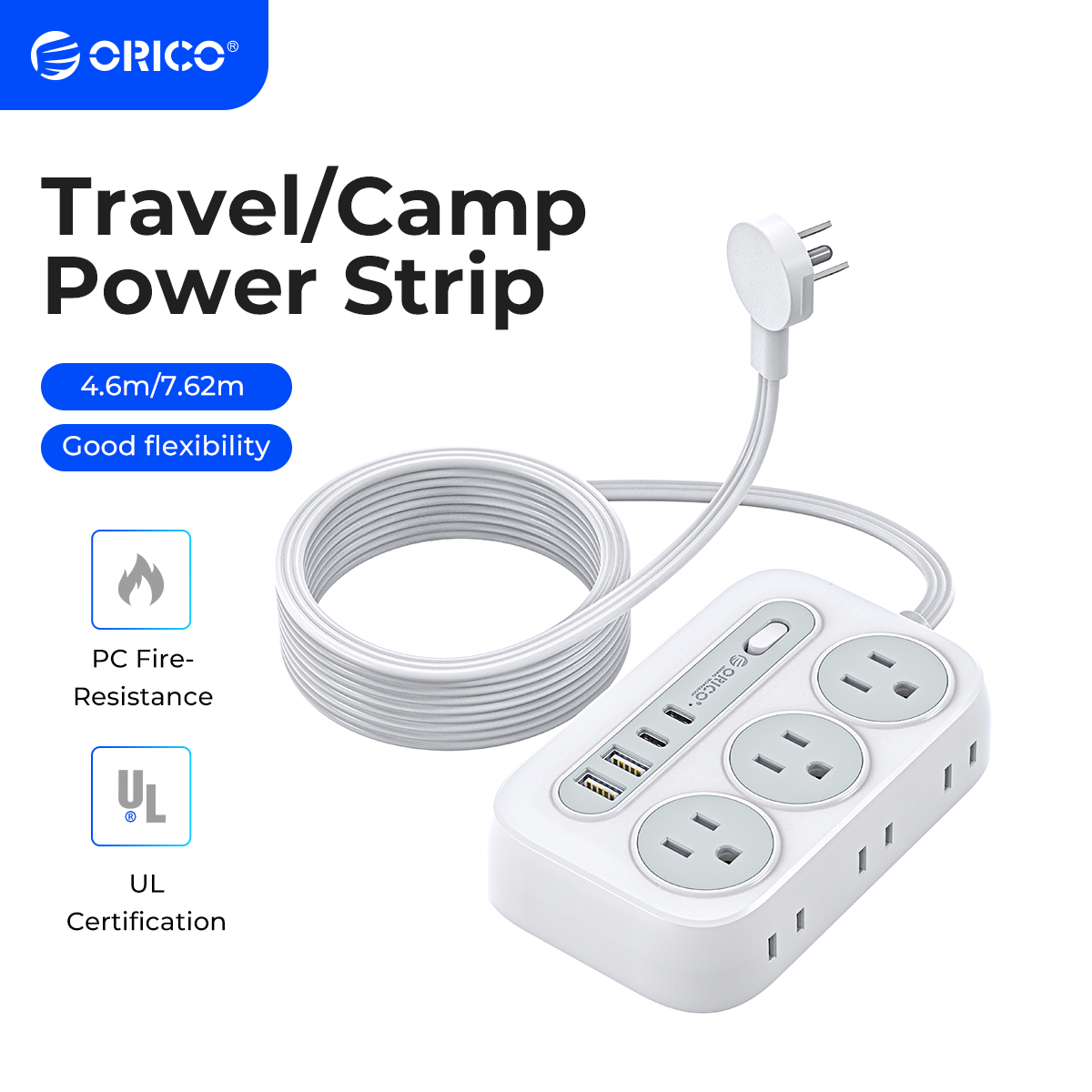 Outdoor Usb Power Strip - ORICO Strip daya dengan 6 soket