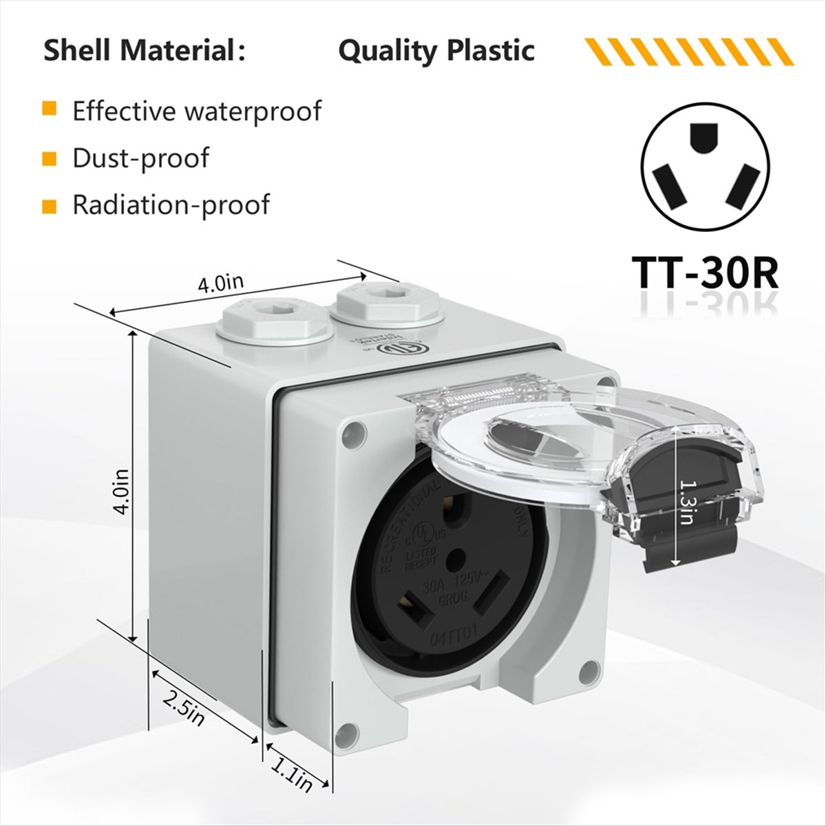 Outdoor Power Receptacle Box - Kotak Stopkontak HHTL 30Amp, Receptacle NEMA