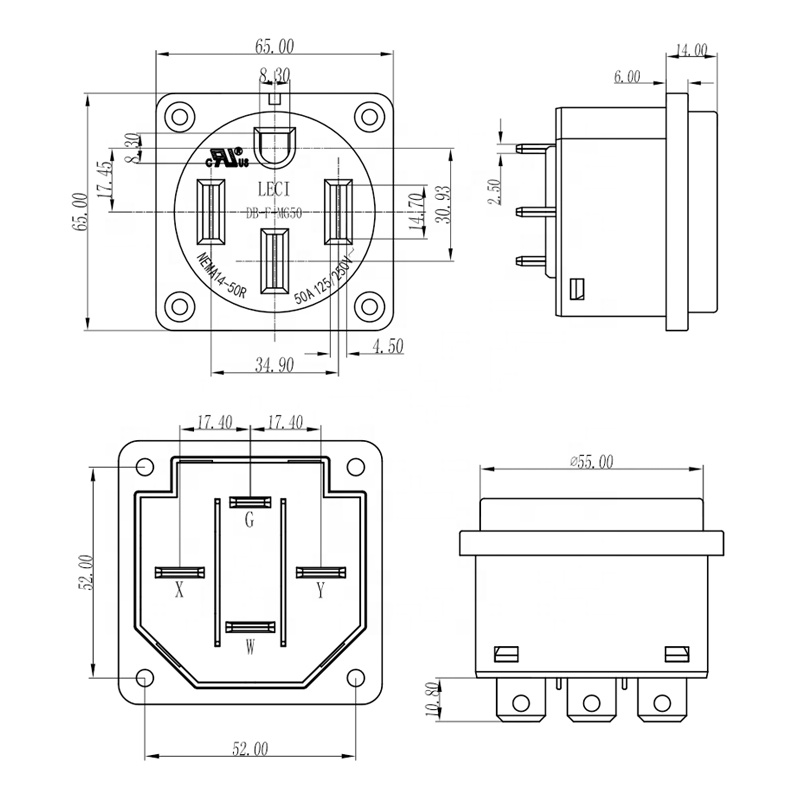 NEMA 14-50R Wadah 50 Amp RV So - Outdoor Power Receptacle Box ulasan dan harga