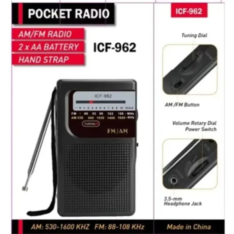 Radio AM FM Mini Portabel Ukur - Outdoor Power Jack ulasan dan harga