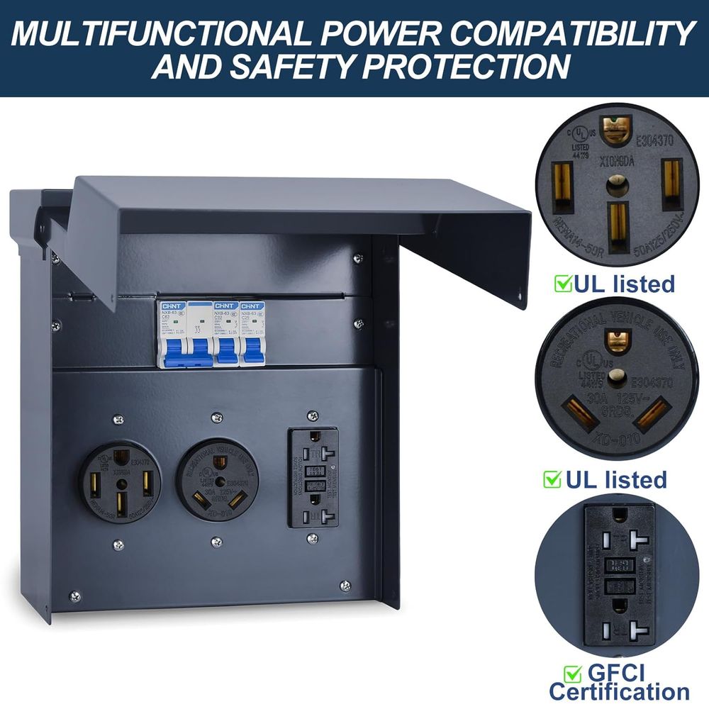 Panel Listrik RV dengan Pemutu - Outdoor Power Receptacle Box ulasan dan harga