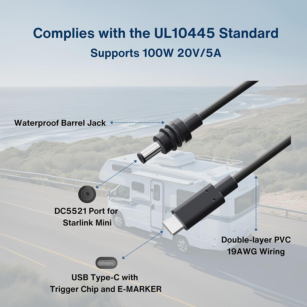 Kabel Daya USB C ke PD 2m untu - Outdoor Power Jack ulasan dan harga