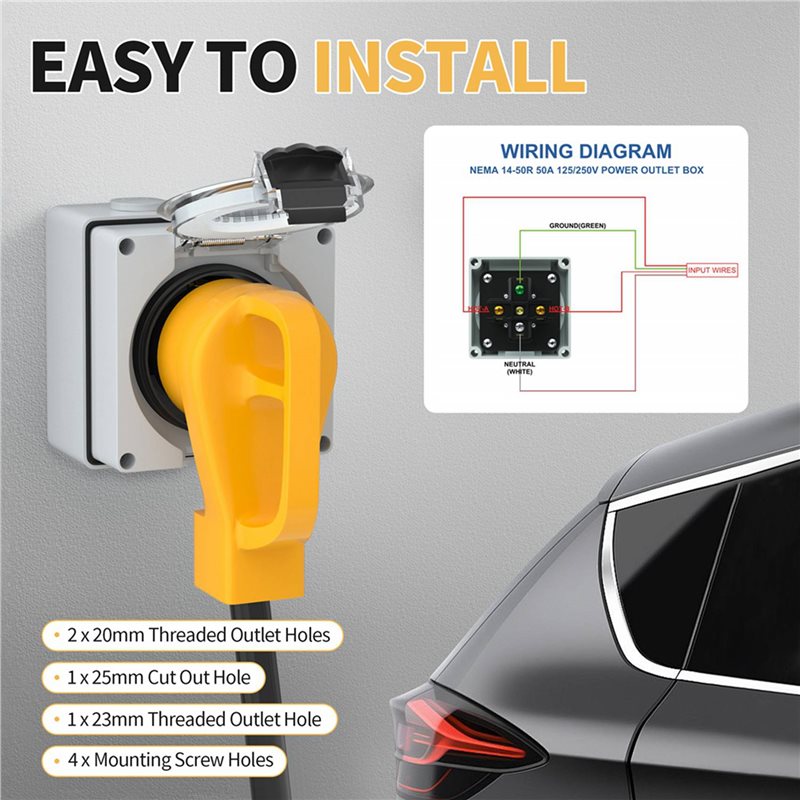 ABZL 6X 50Amp Kotak Stopkontak - Outdoor Power Receptacle Box ulasan dan harga